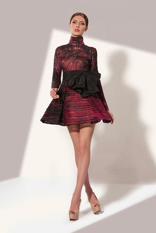 Look 23 A - sexy and elegant long sleeve short dress