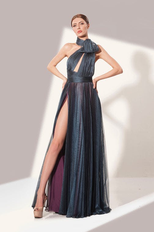 Look 30 - sexy and elegant long dress with side split