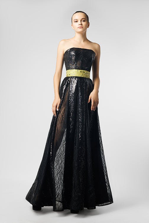 Look 17 - maxi dress with sparkles and colors - jfc